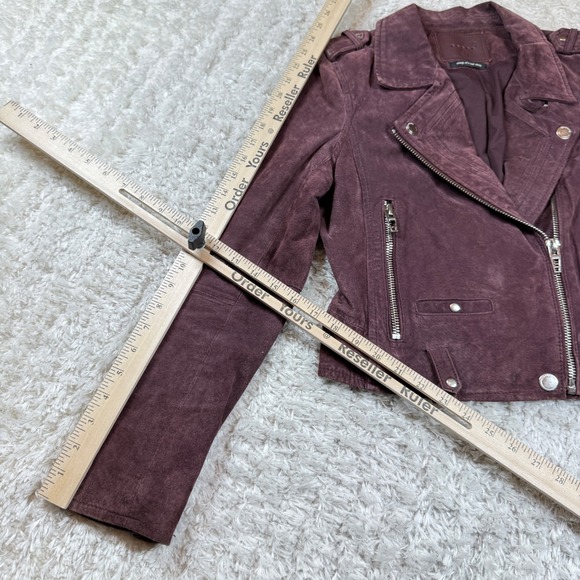 Blank NYC Suede Moto Jacket Women's Medium Plum Purple Biker Leather Grunge - Picture 5 of 9